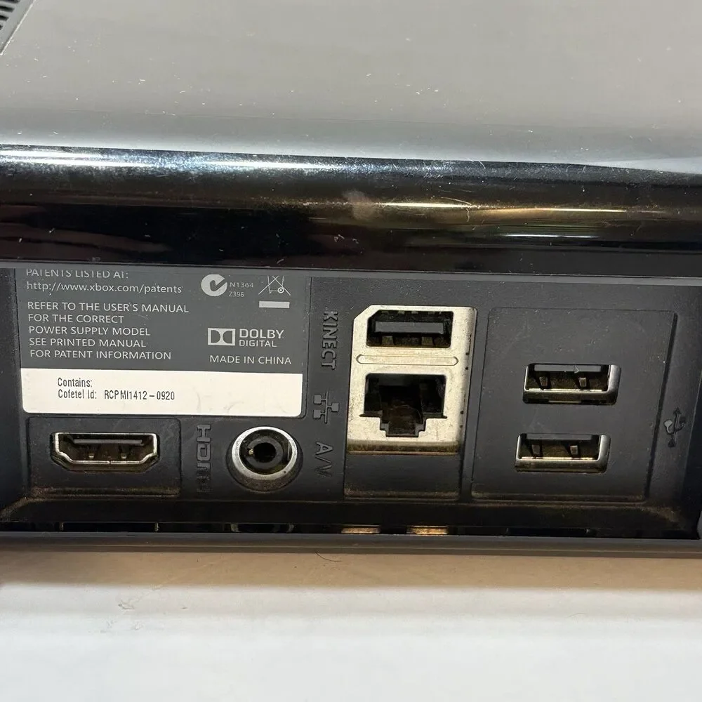 Xbox 360 E Console Model 1538 External Hard Drive And Wireless Controller